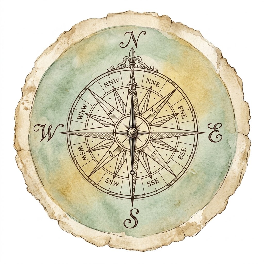 Antique compass illustration